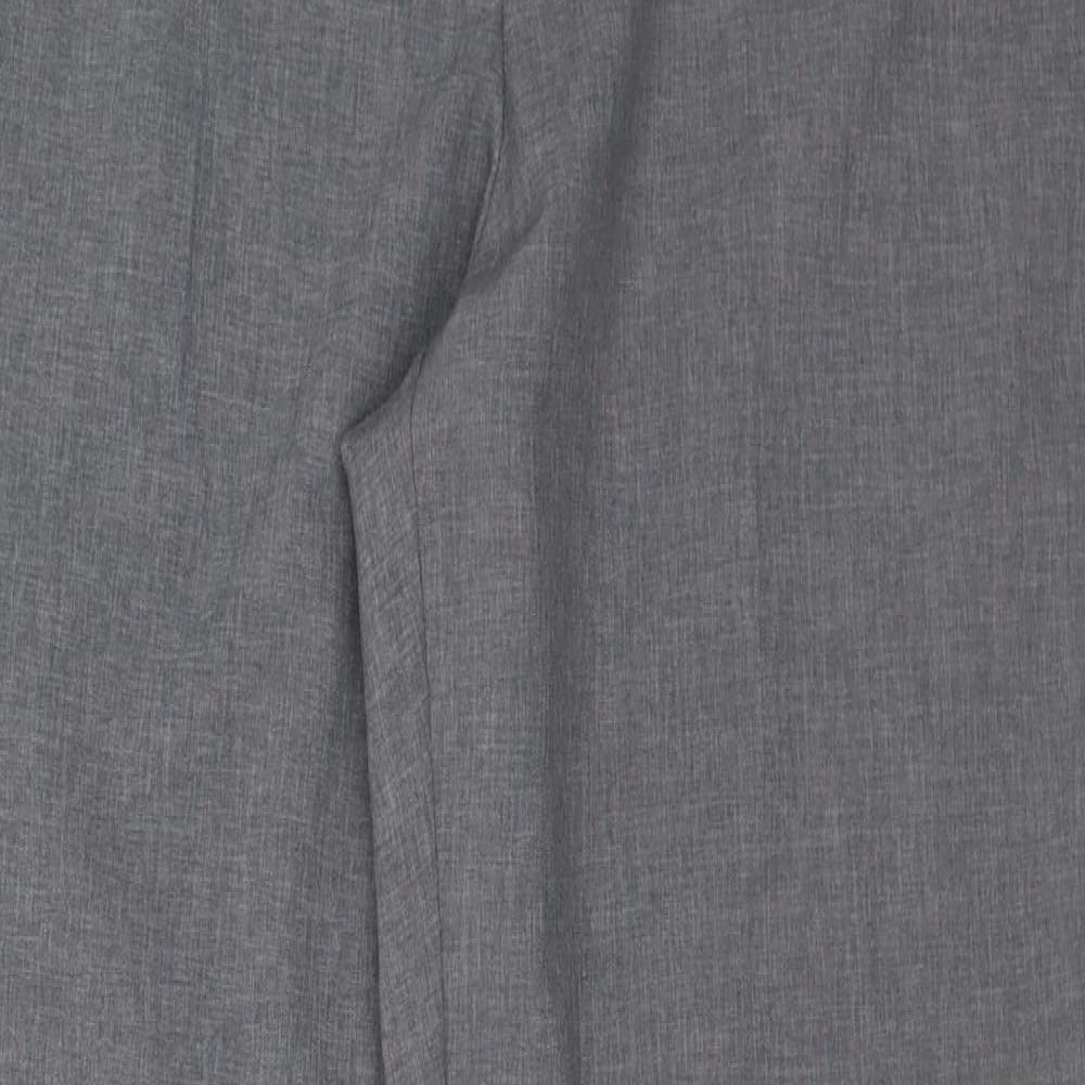 F&F Womens Grey Polyester Trousers Size 12 L32 in Regular Button