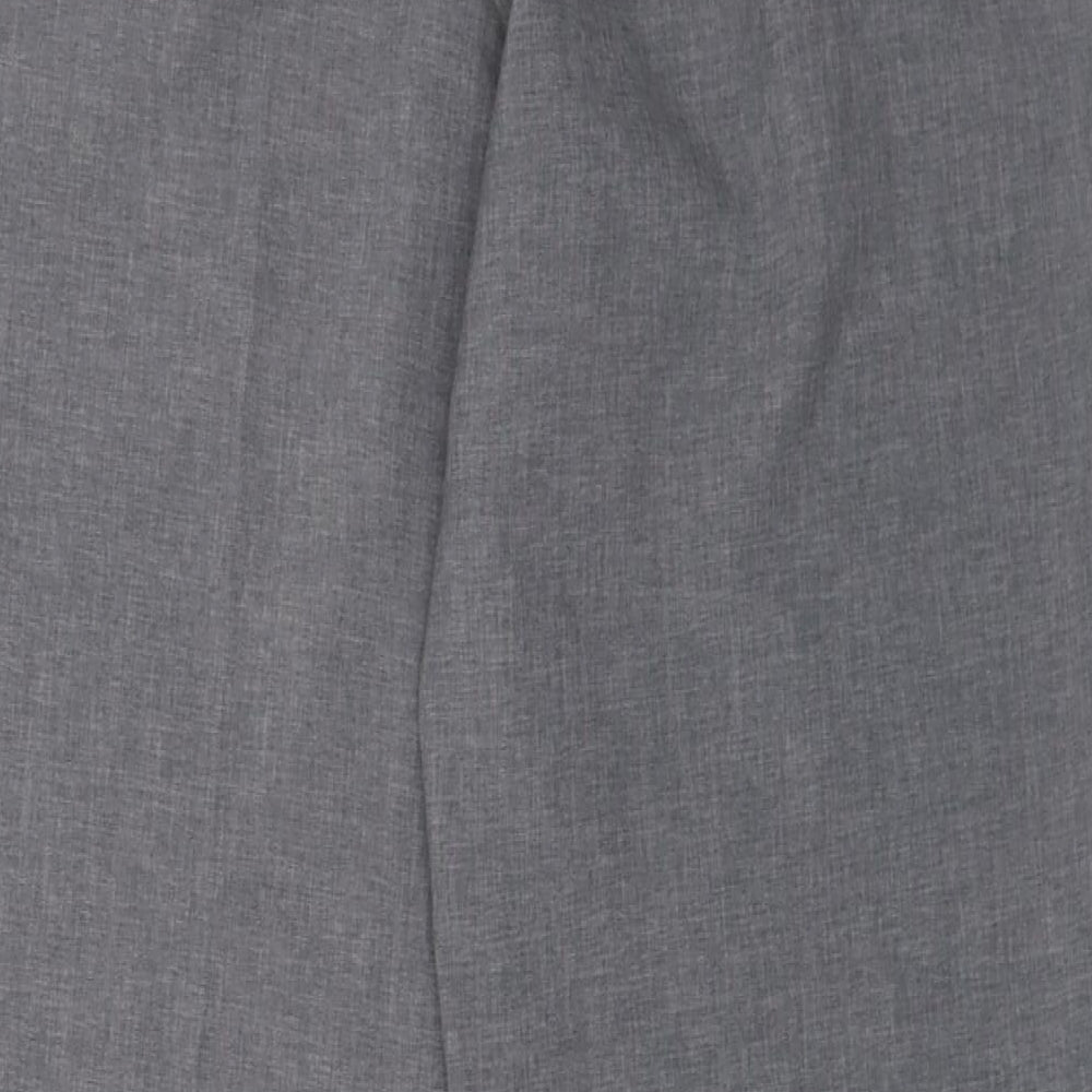 F&F Womens Grey Polyester Trousers Size 12 L32 in Regular Button