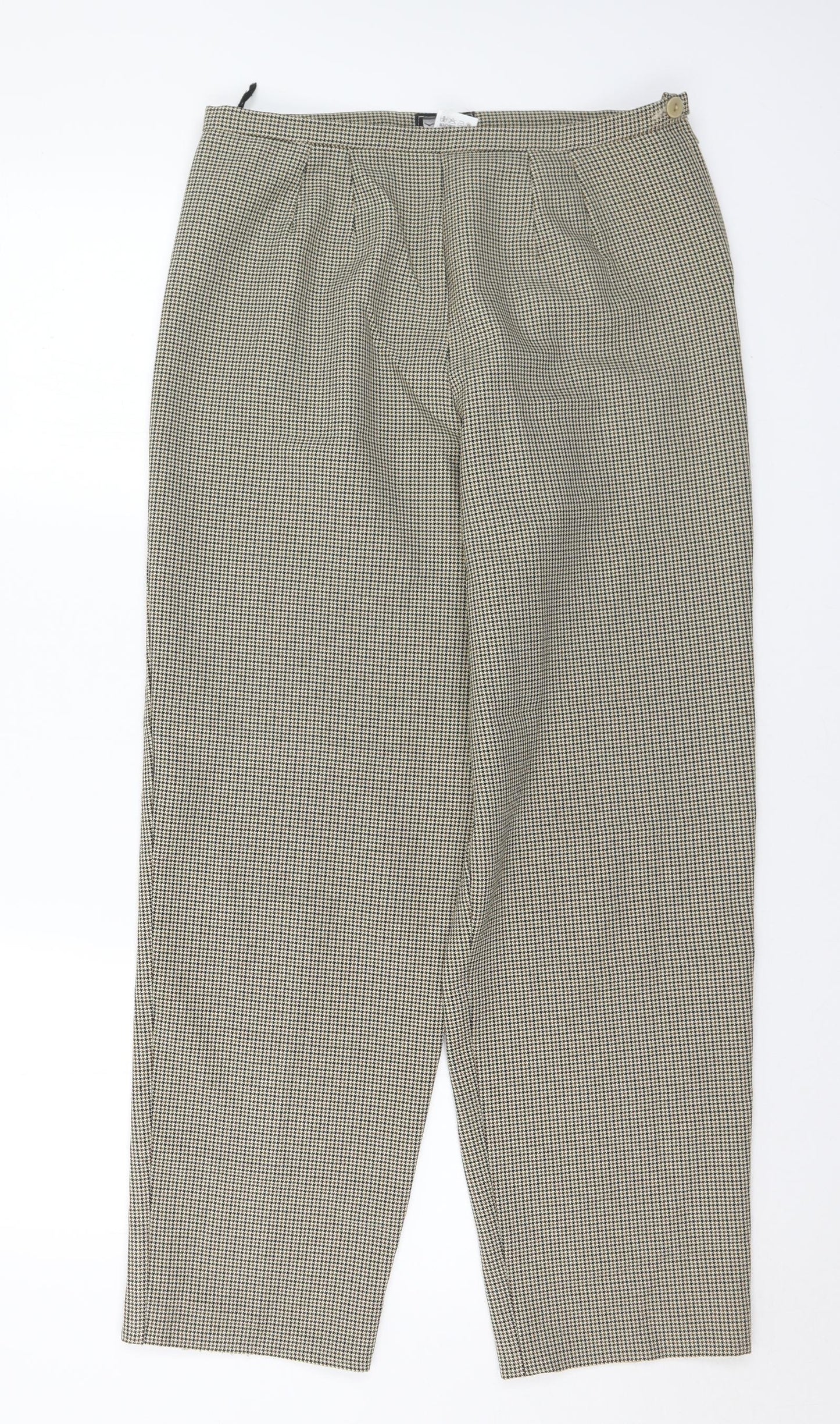 Sky Design Womens Multicoloured Houndstooth Polyester Trousers Size 14 L27 in Regular