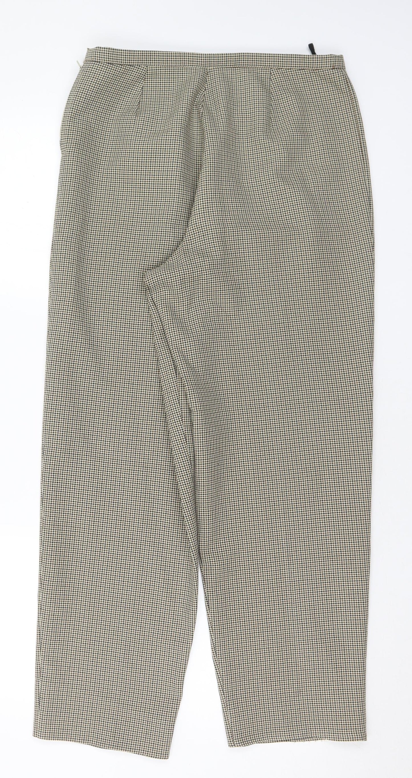 Sky Design Womens Multicoloured Houndstooth Polyester Trousers Size 14 L27 in Regular