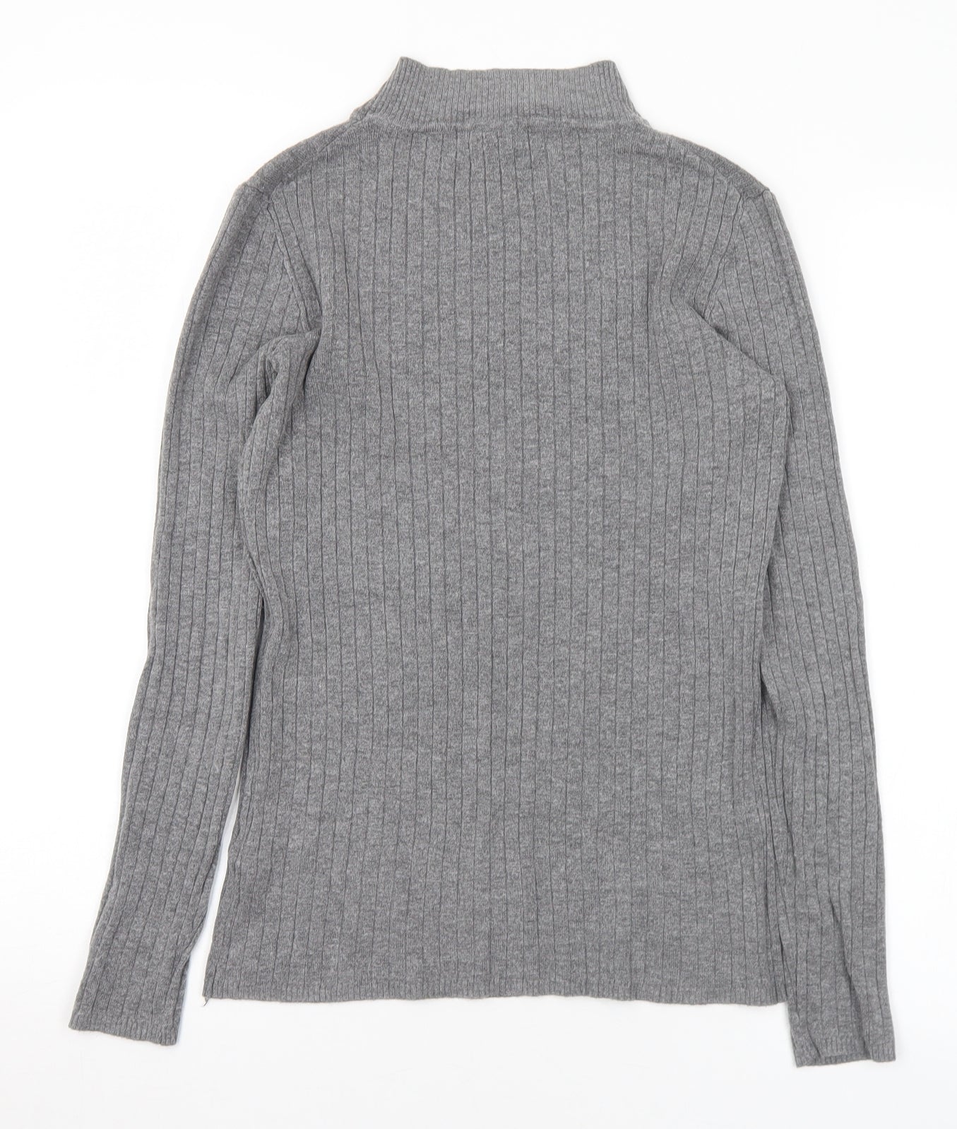 Primark Womens Grey Mock Neck Viscose Pullover Jumper Size 14 - 14-16