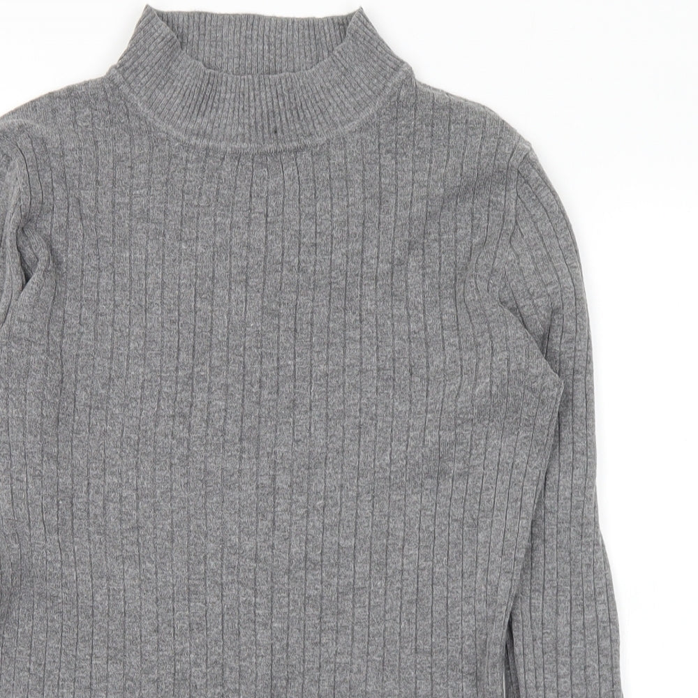 Primark Womens Grey Mock Neck Viscose Pullover Jumper Size 14 - 14-16