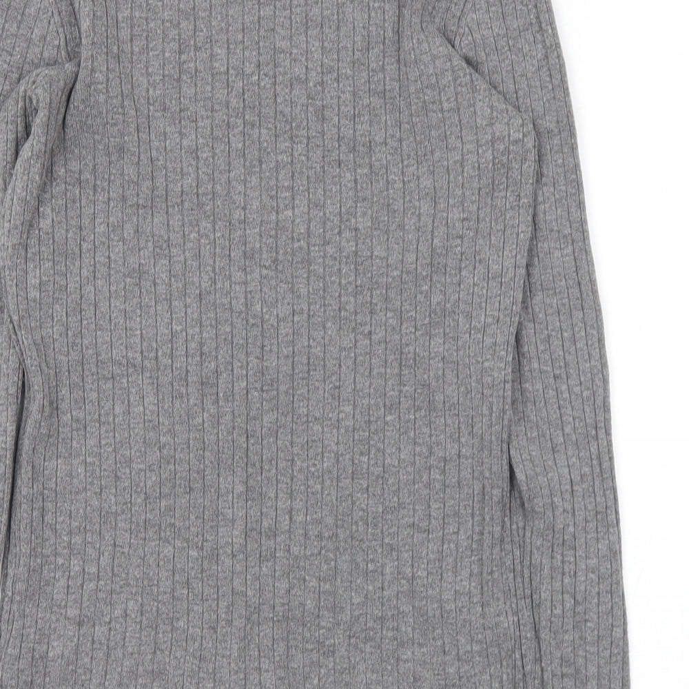 Primark Womens Grey Mock Neck Viscose Pullover Jumper Size 14 - 14-16