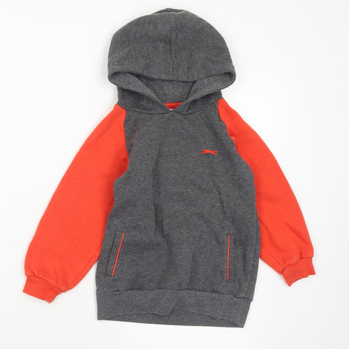 Slazenger Boys Grey Polyester Pullover Hoodie Size 5-6 Years