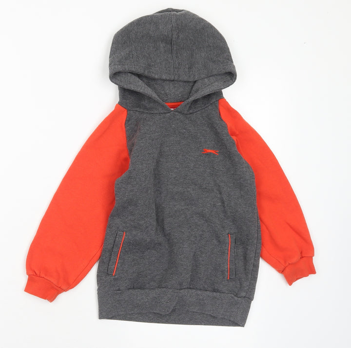 Slazenger Boys Grey Polyester Pullover Hoodie Size 5-6 Years