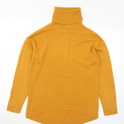 Pep&Cp Womens Yellow Roll Neck Acrylic Pullover Jumper Size 10