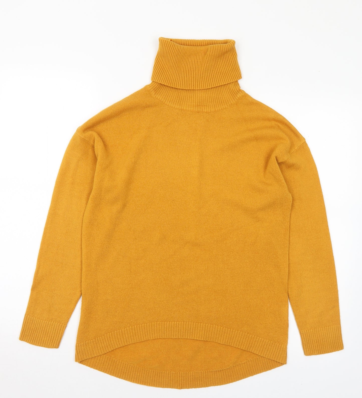 Pep&Cp Womens Yellow Roll Neck Acrylic Pullover Jumper Size 10