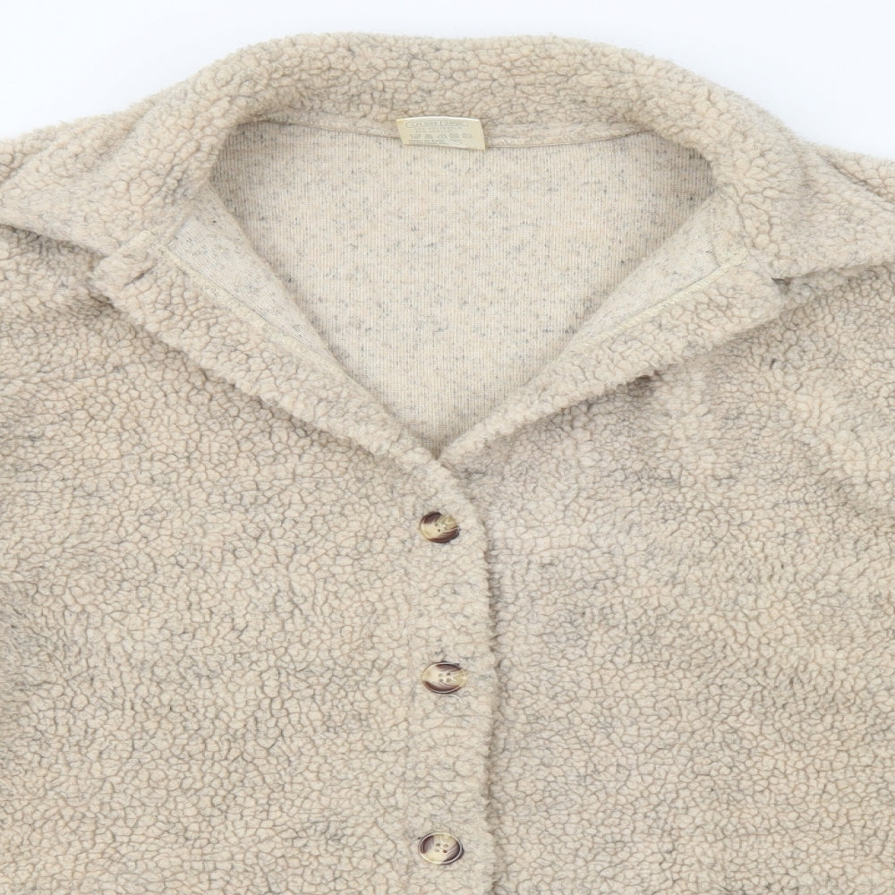 Classics Womens Beige Collared Polyester Cardigan Jumper Size 24 - 24-26