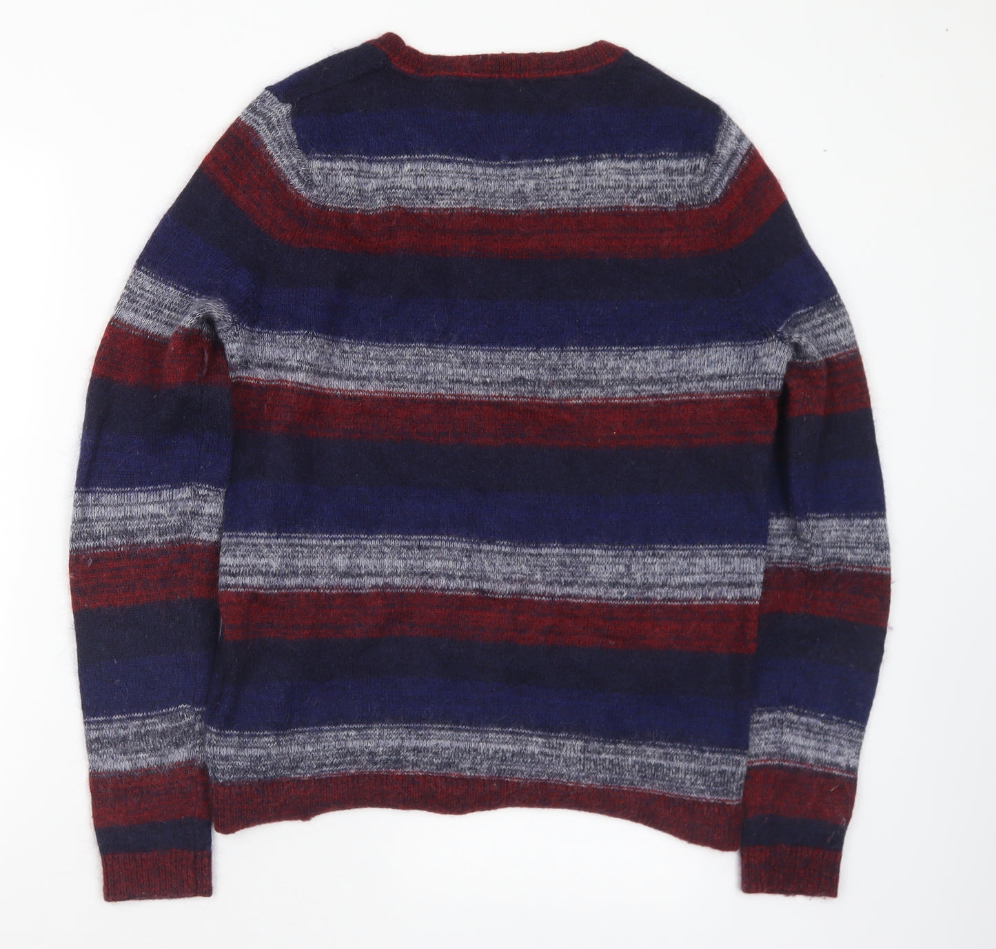 Tommy Hilfiger Mens Multicoloured Crew Neck Striped Polyamide Pullover Jumper Size M