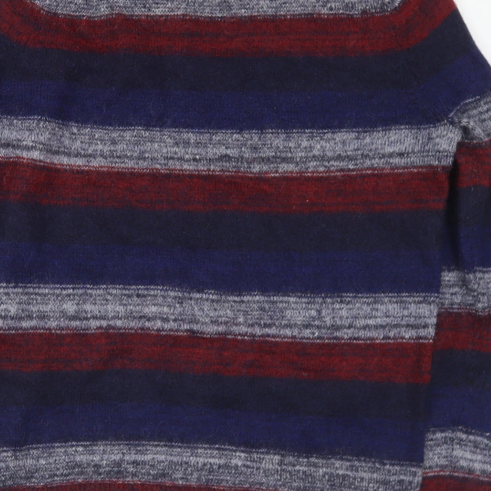 Tommy Hilfiger Mens Multicoloured Crew Neck Striped Polyamide Pullover Jumper Size M