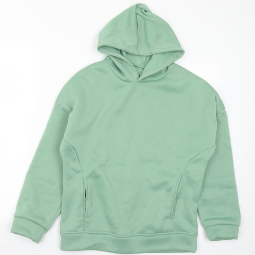 Preworn Mens Green Cotton Pullover Hoodie Size M