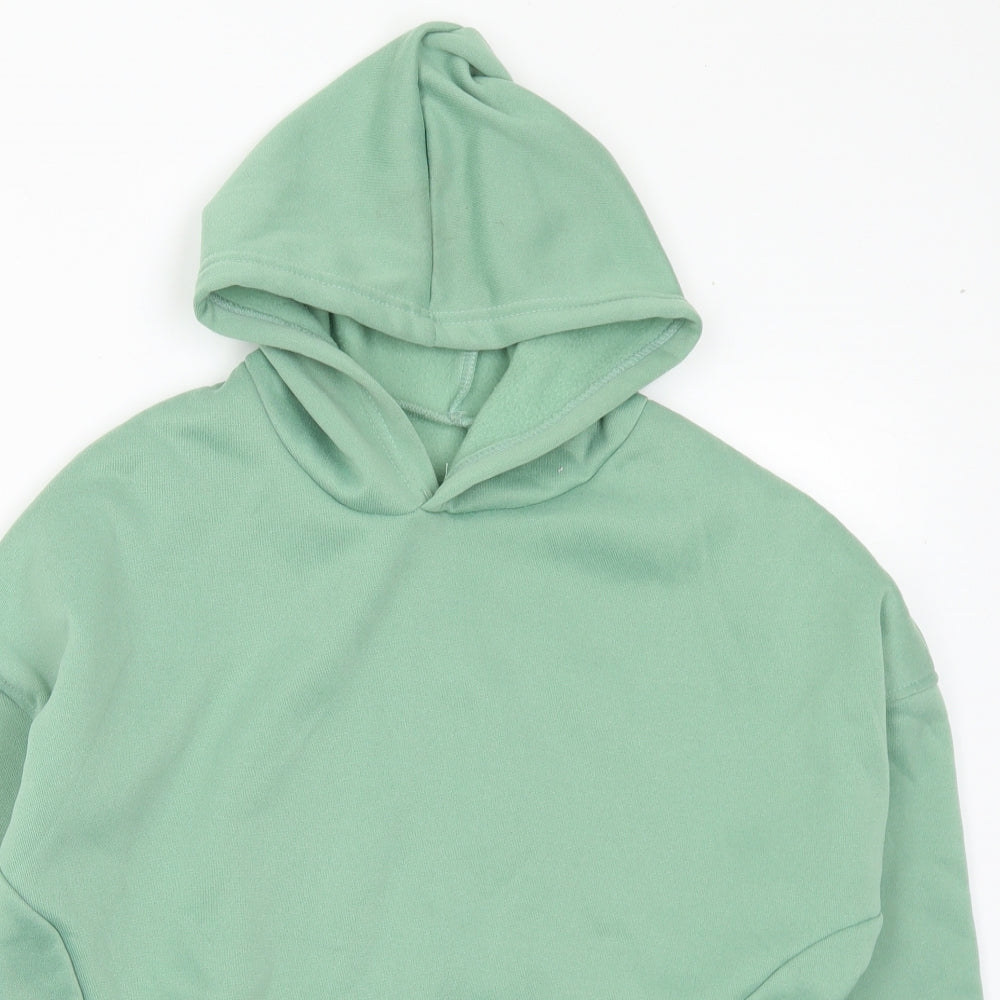 Preworn Mens Green Cotton Pullover Hoodie Size M