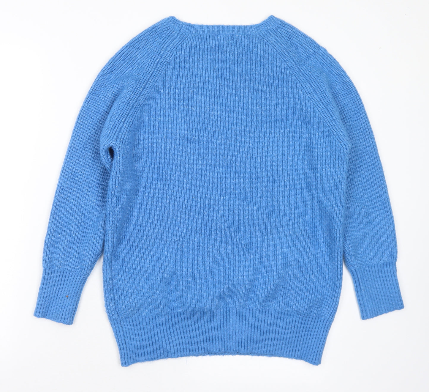 Monsoon Womens Blue Round Neck Polyester Pullover Jumper Size M