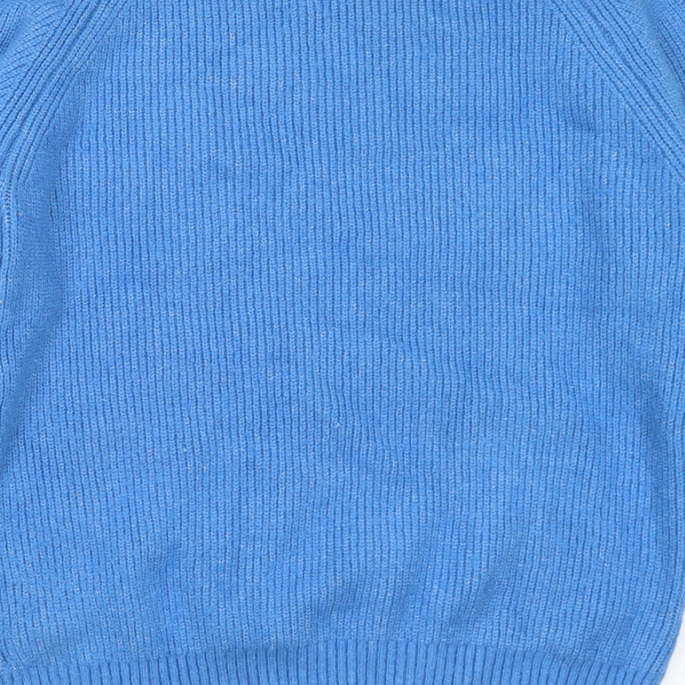 Monsoon Womens Blue Round Neck Polyester Pullover Jumper Size M