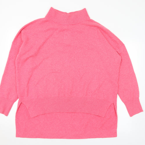 Preworn Womens Pink Collared Acrylic Pullover Jumper Size XL