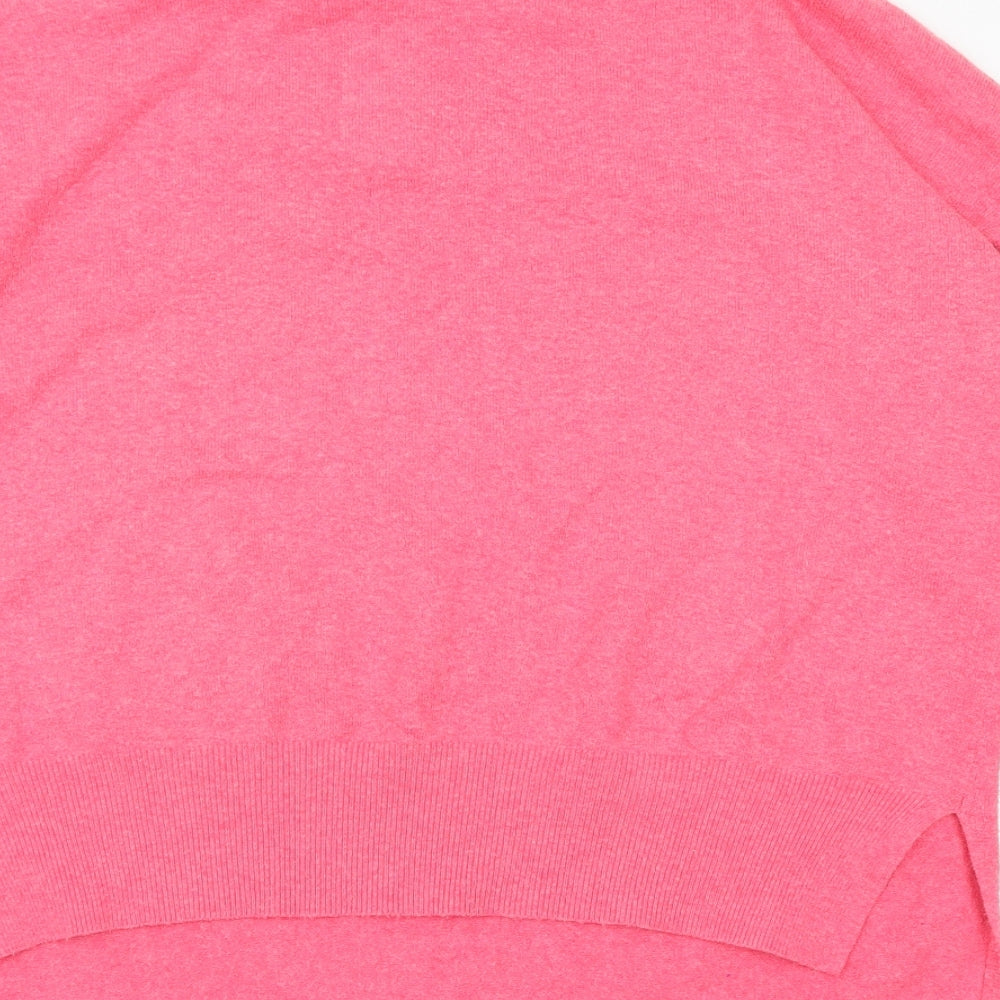 Preworn Womens Pink Collared Acrylic Pullover Jumper Size XL