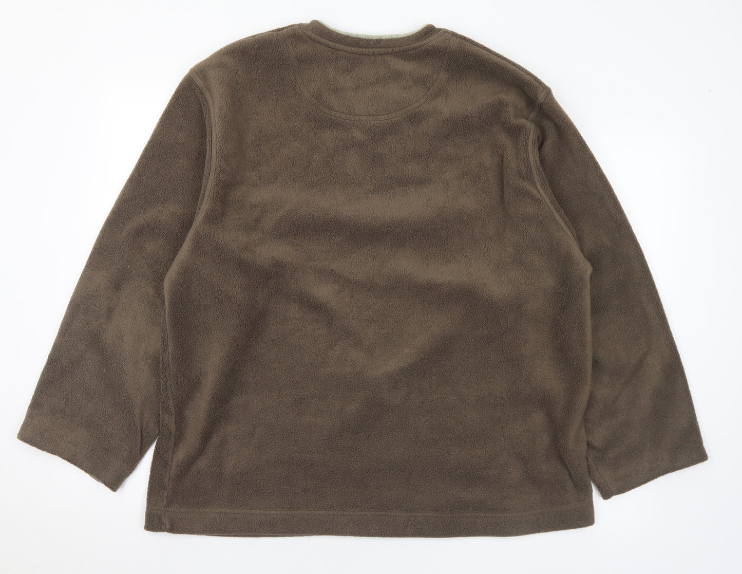 Zantos Mens Brown V-Neck Polyester Pullover Jumper Size L