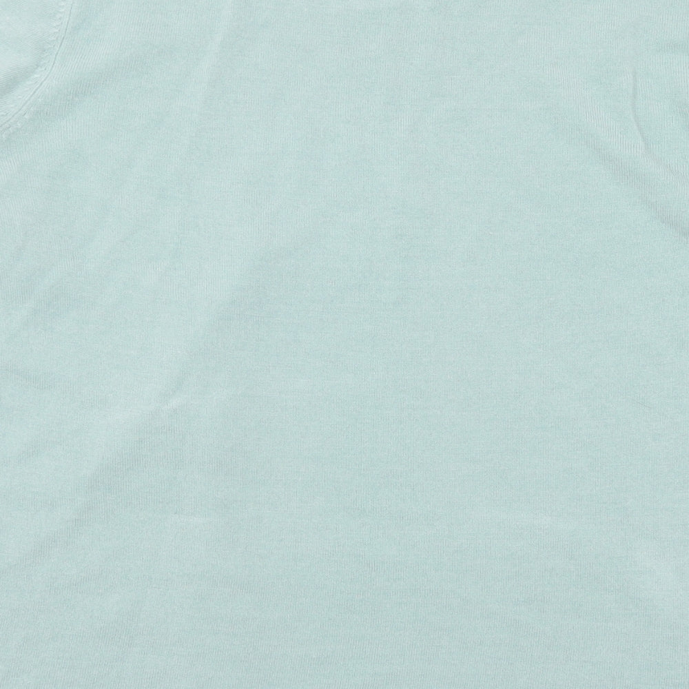 M&Co Womens Green Mock Neck Acrylic Pullover Jumper Size 22