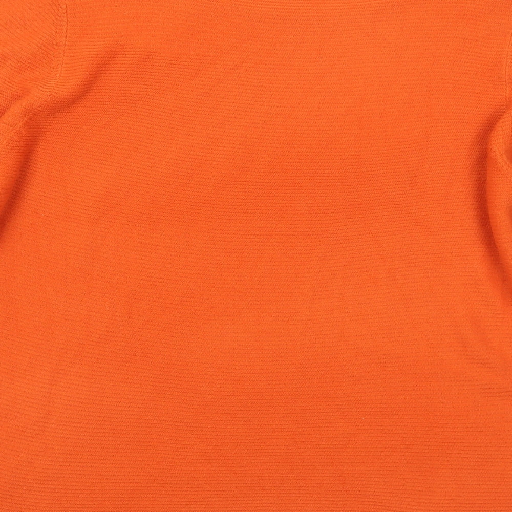 Bonmarché Womens Orange Round Neck Acrylic Pullover Jumper Size 16