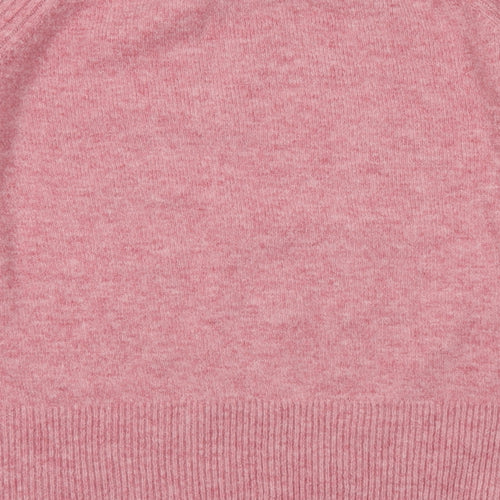Marks and Spencer Womens Pink Mock Neck Acrylic Pullover Jumper Size M