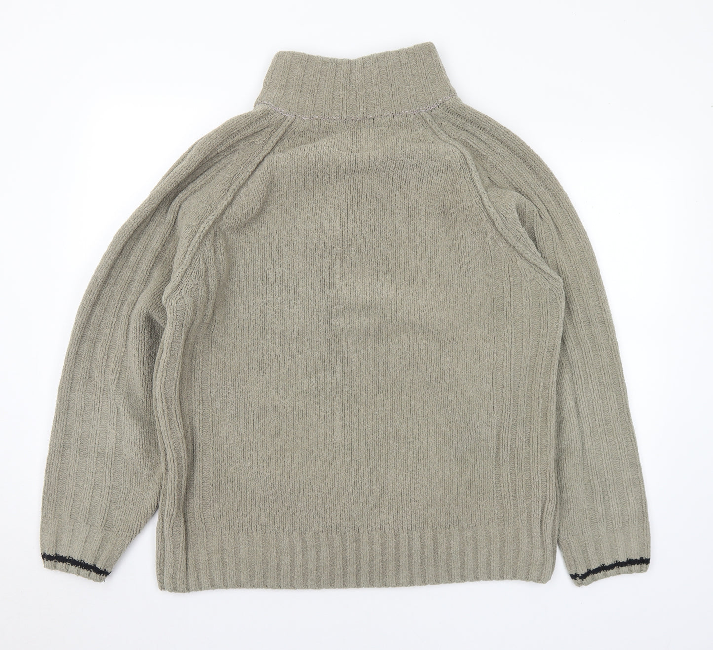 NEXT Mens Green Collared Polyester Pullover Jumper Size L