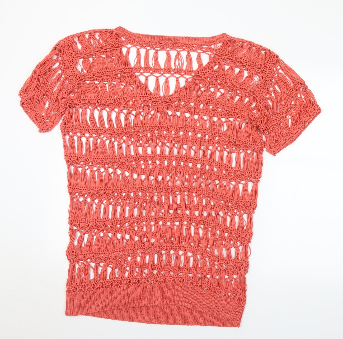Dorothy Perkins Womens Red V-Neck Acrylic Pullover Jumper Size L