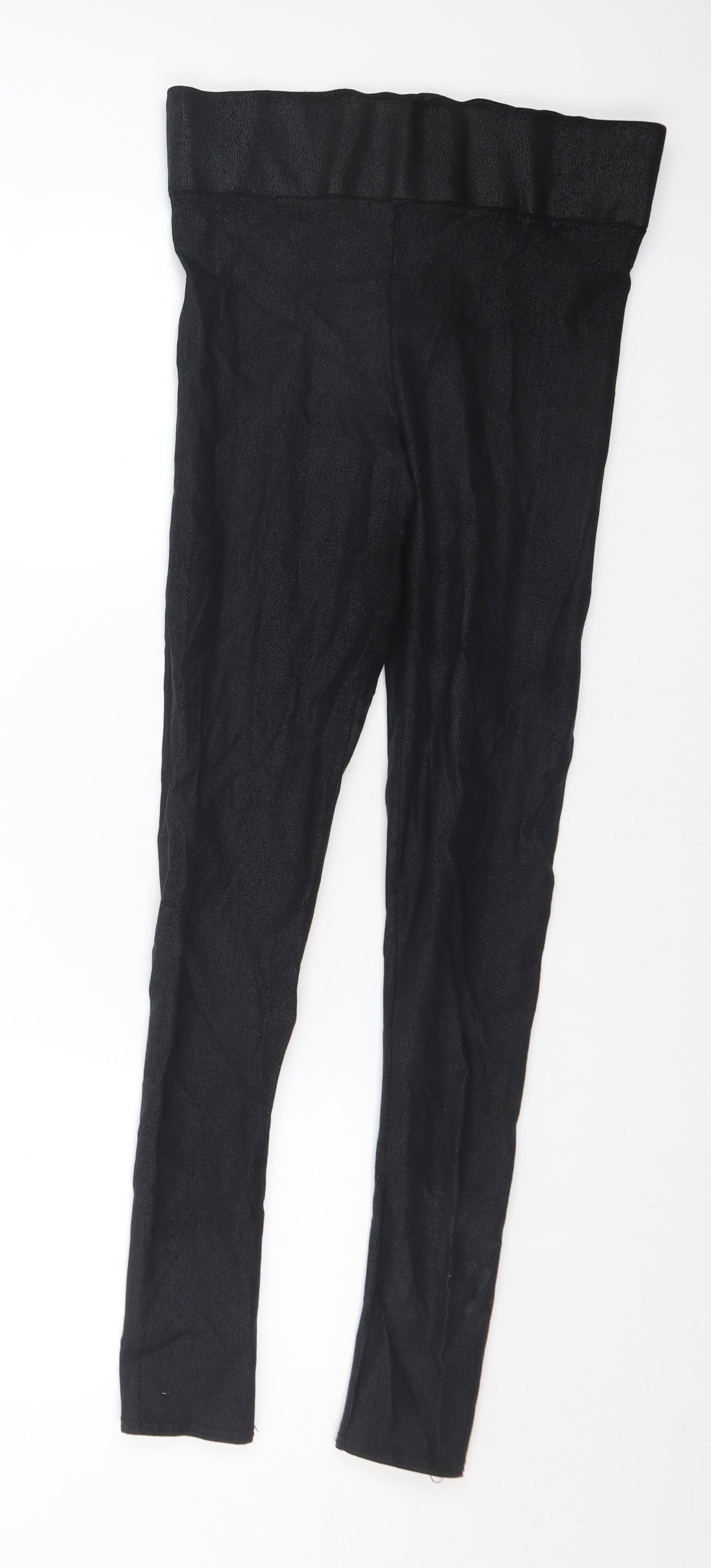 River Island Womens Black Viscose Pedal Pusher Leggings Size 14 L28 in