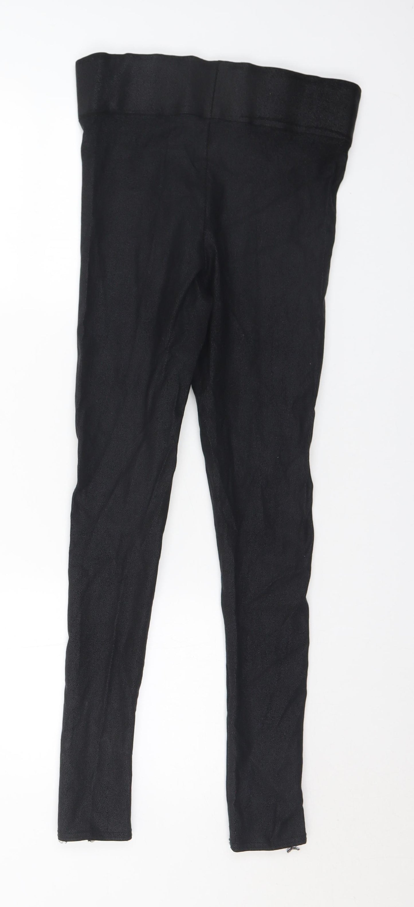 River Island Womens Black Viscose Pedal Pusher Leggings Size 14 L28 in