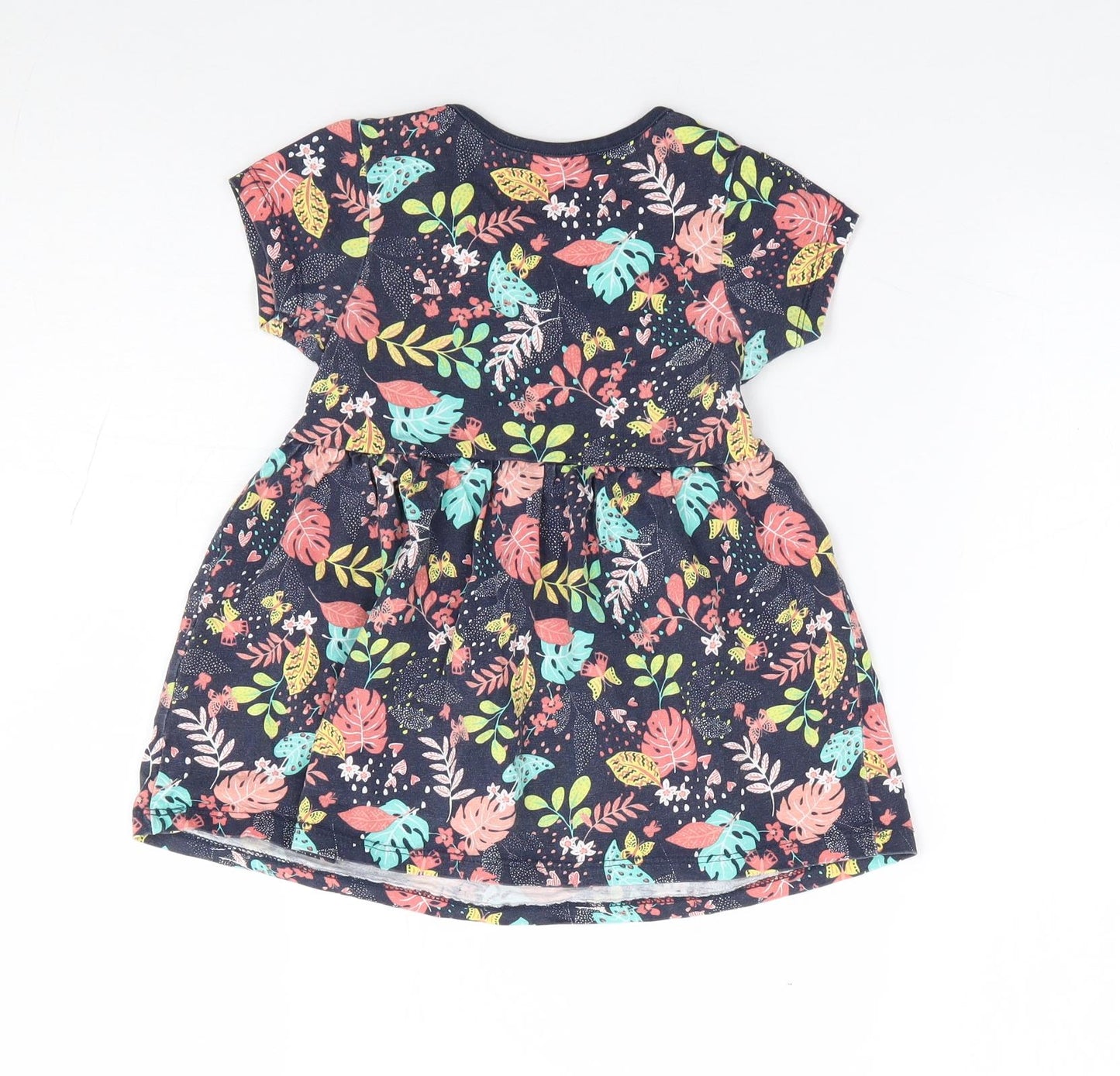 E-Vie Angel Girls Multicoloured Floral 100% Cotton Fit & Flare Size 12-18 Months Round Neck Pullover