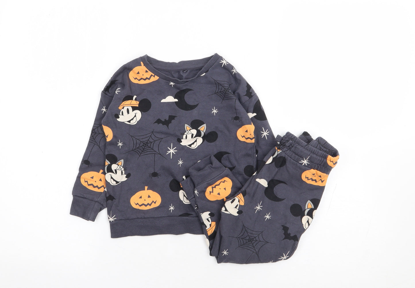 George Boys Grey Geometric Cotton Pullover Sweatshirt Size 2-3 Years Pullover - Halloween, Micky Mouse