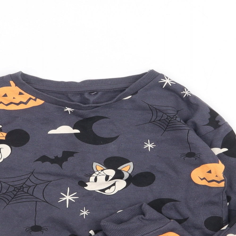 George Boys Grey Geometric Cotton Pullover Sweatshirt Size 2-3 Years Pullover - Halloween, Micky Mouse