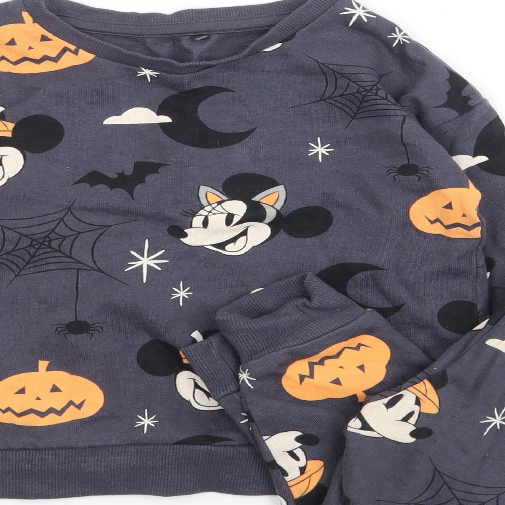 George Boys Grey Geometric Cotton Pullover Sweatshirt Size 2-3 Years Pullover - Halloween, Micky Mouse