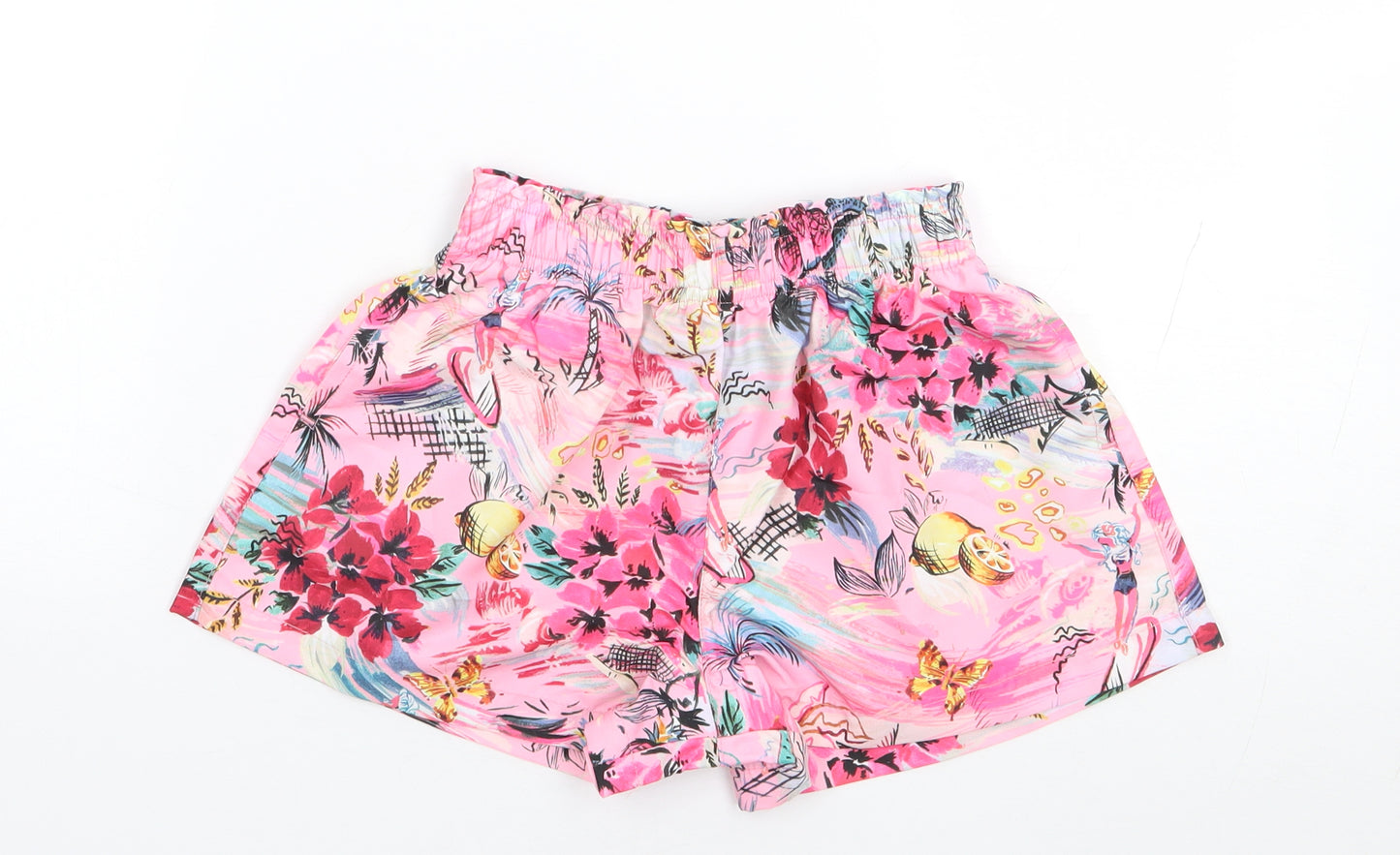 NEXT Boys Pink Geometric Polyester Sweat Shorts Size 4 Years Regular - Swim Short