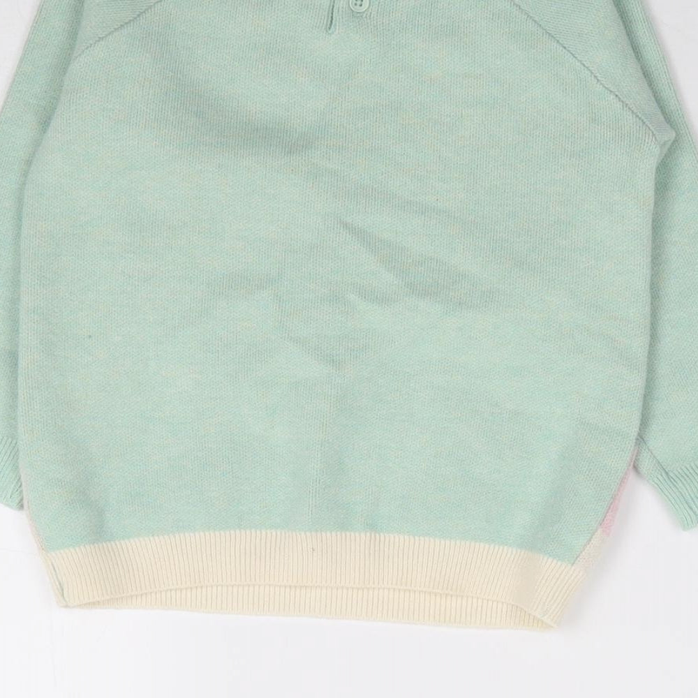 F&F Girls Green Viscose Pullover Jumper Size 18-24 Months Pullover - Christmas