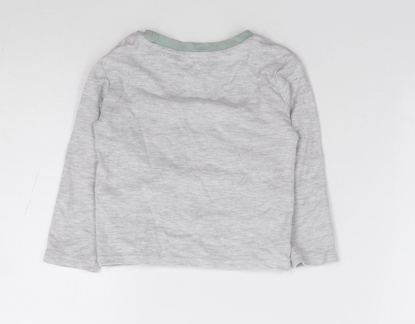 Primark Boys Grey Cotton Jersey T-Shirt Size 18-24 Months Crew Neck Pullover - Dinosaur, Mama