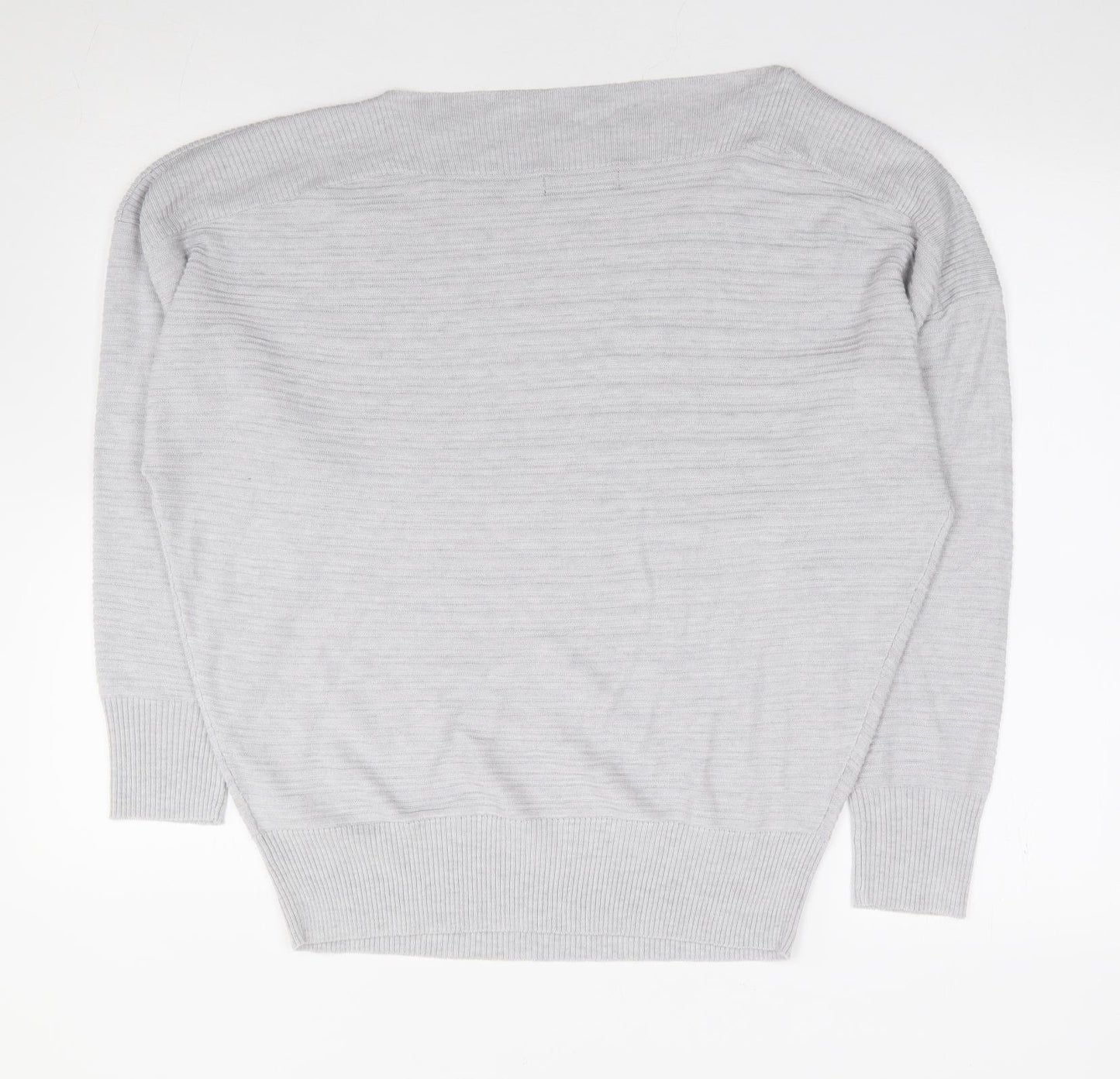 F&F Womens Grey Boat Neck Polyester Pullover Jumper Size 16 - Batwing
