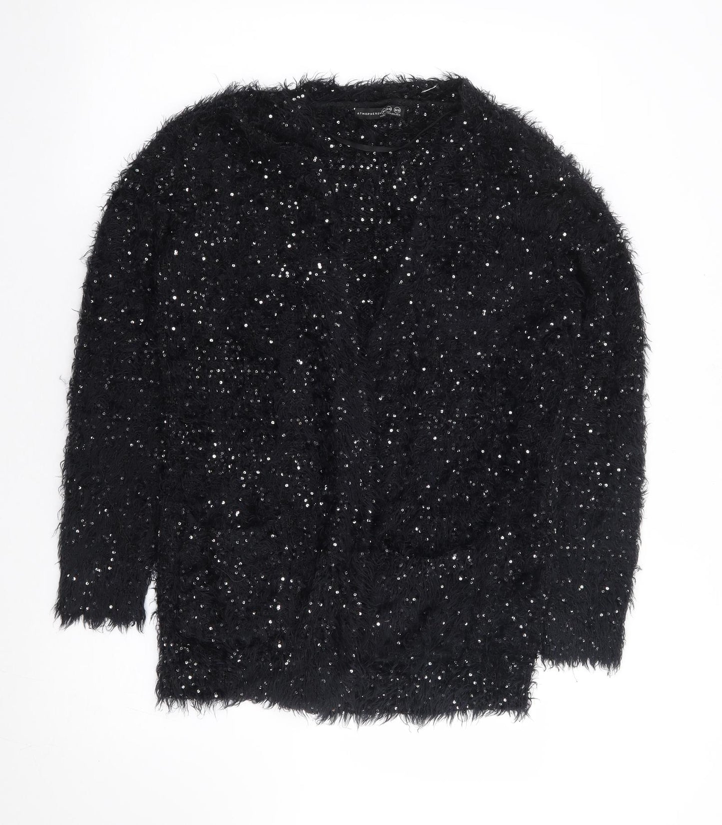 Primark Womens Black V-Neck Polyester Cardigan Jumper Size 10