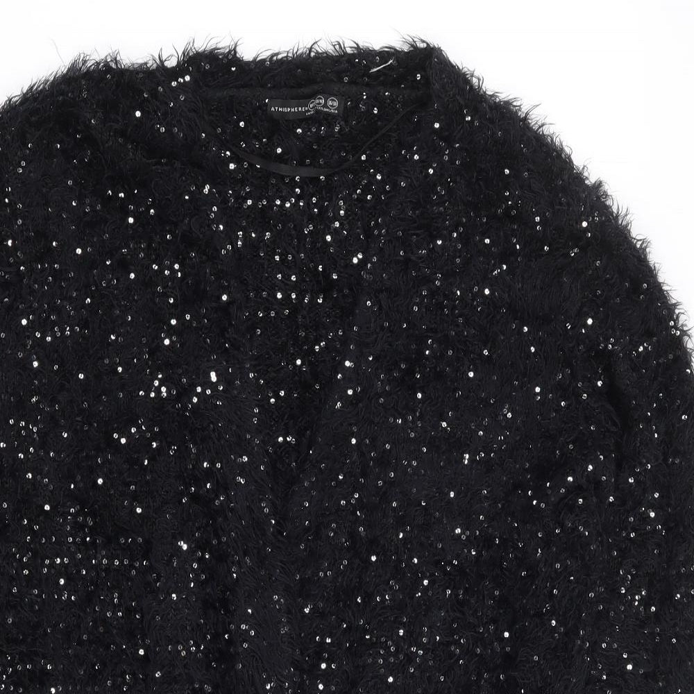 Primark Womens Black V-Neck Polyester Cardigan Jumper Size 10
