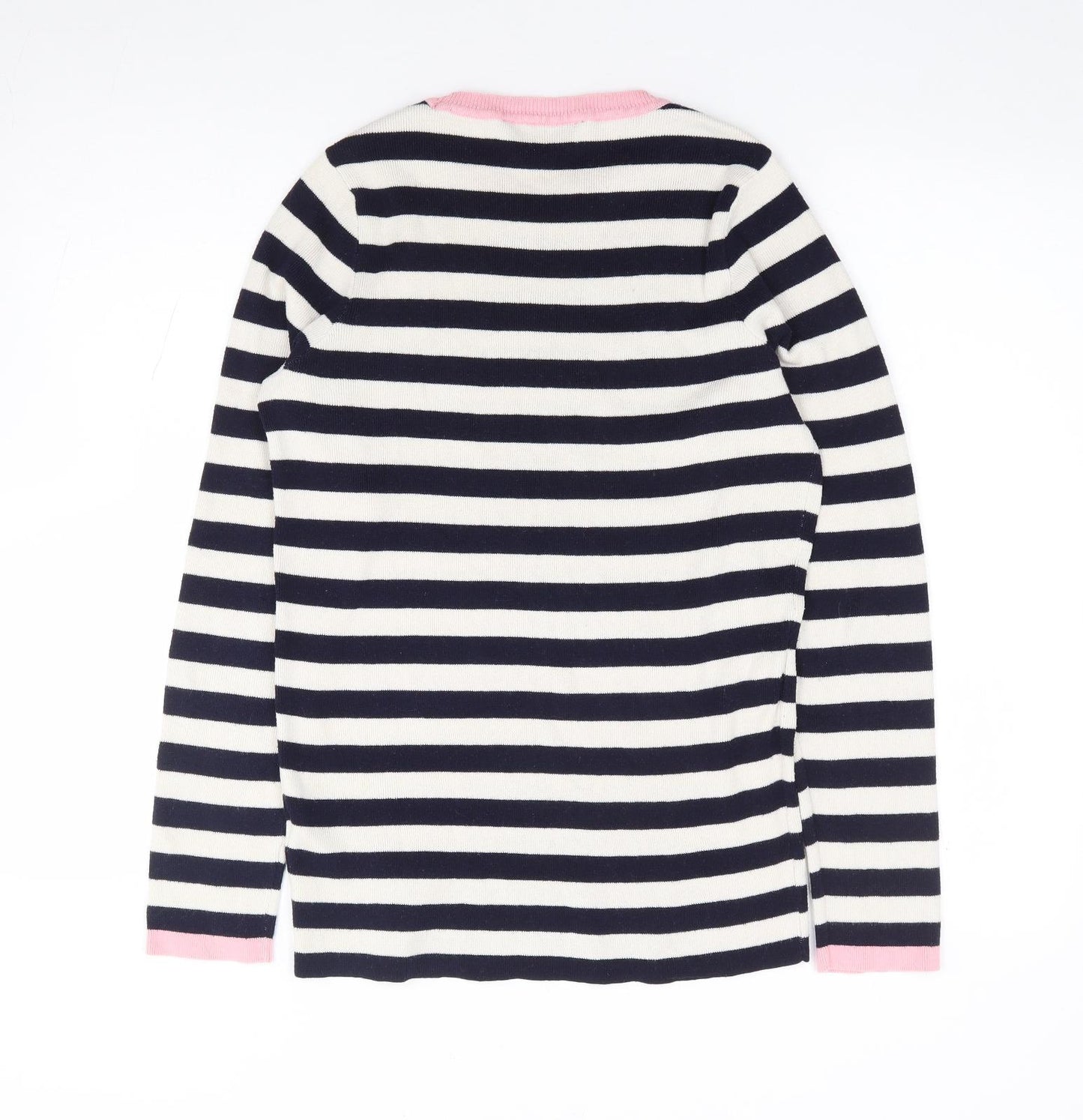 Dorothy Perkins Womens Blue Round Neck Striped Polyester Pullover Jumper Size 10