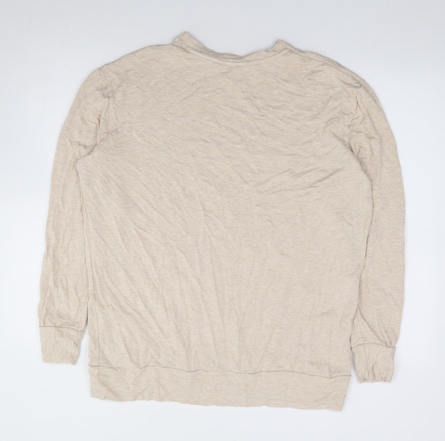 Simply Be Womens Beige Viscose Tunic Sweatshirt Size 14 Pullover