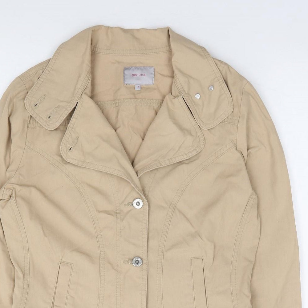 Per Una Womens Beige Jacket Size 12 Button