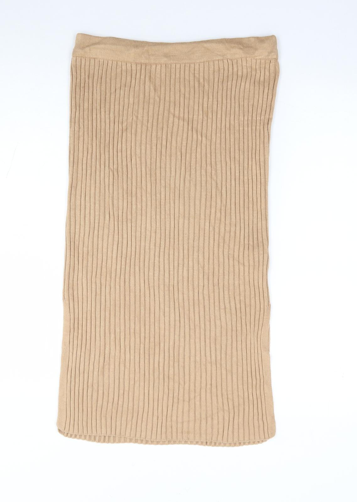 Primark Womens Beige Viscose Straight & Pencil Skirt Size S