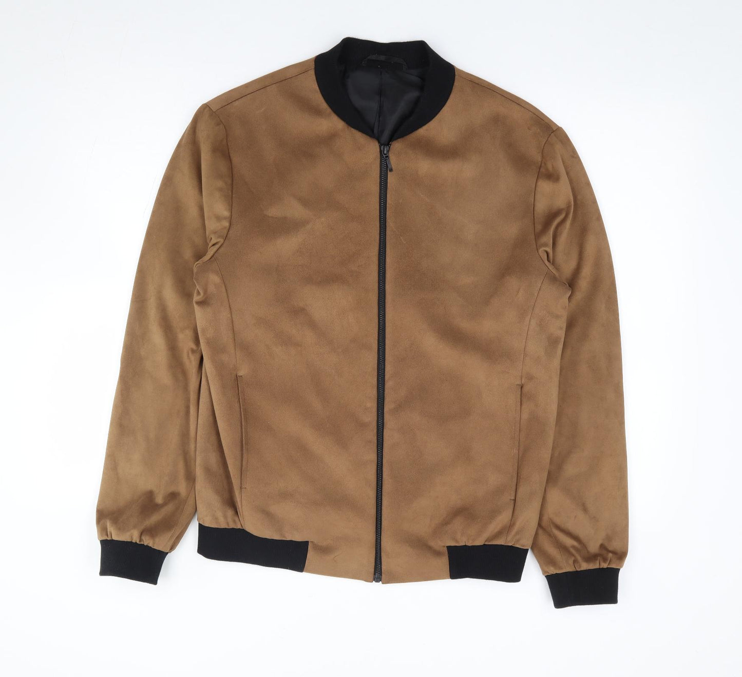 Topman Mens Brown Jacket Coat Size 40 Zip