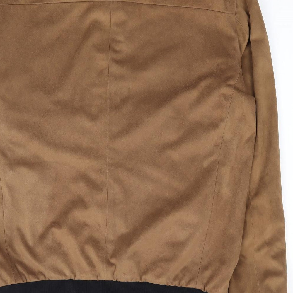 Topman Mens Brown Jacket Coat Size 40 Zip