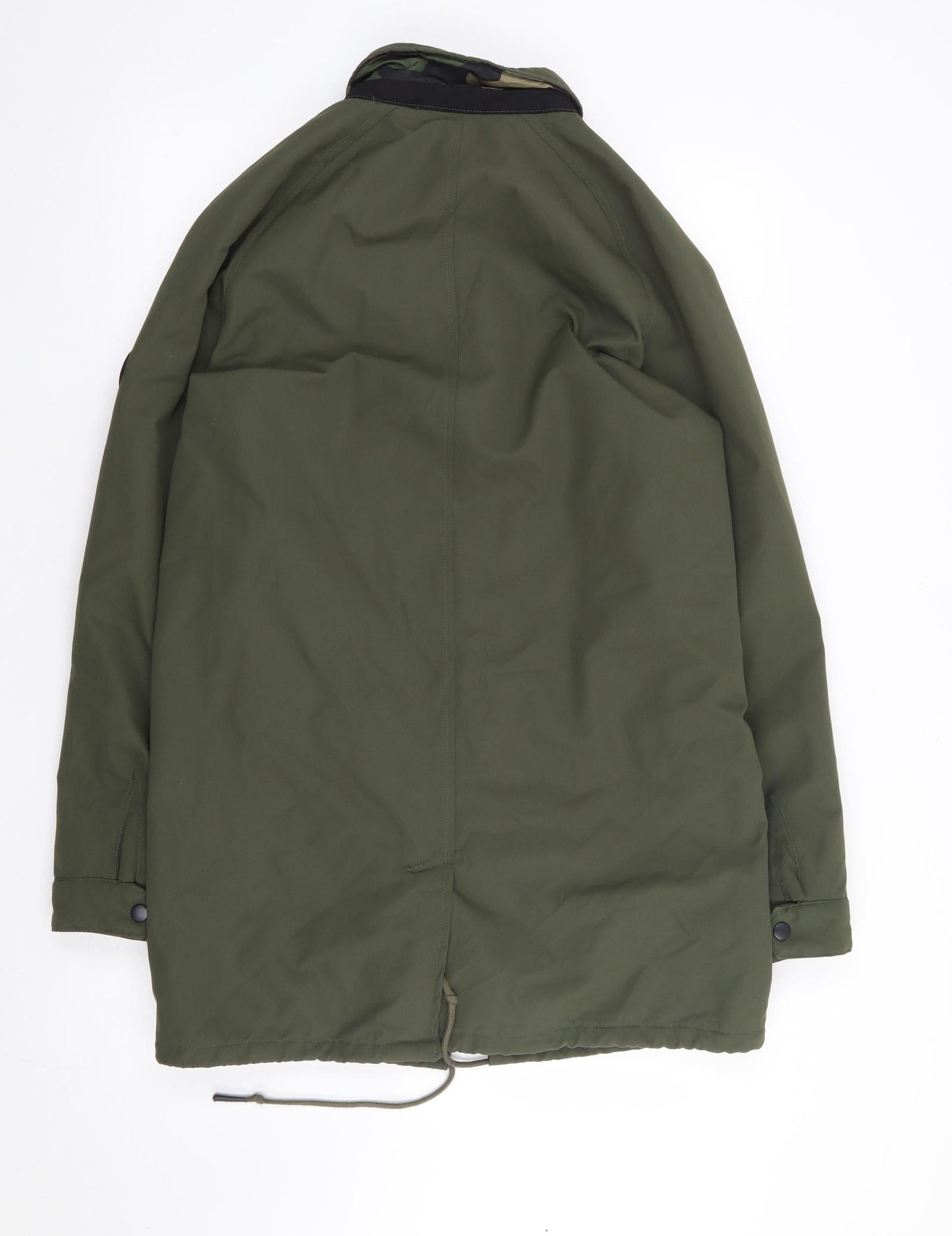 JACK & JONES Mens Green Parka Coat Size M Snap