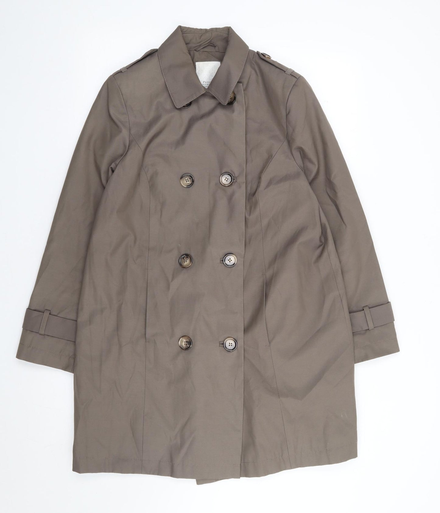 Debenhams Womens Brown Trench Coat Coat Size 14 Button