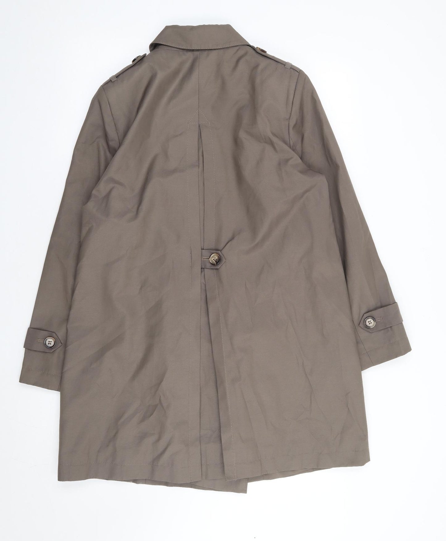 Debenhams Womens Brown Trench Coat Coat Size 14 Button