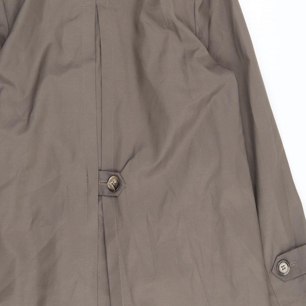 Debenhams Womens Brown Trench Coat Coat Size 14 Button