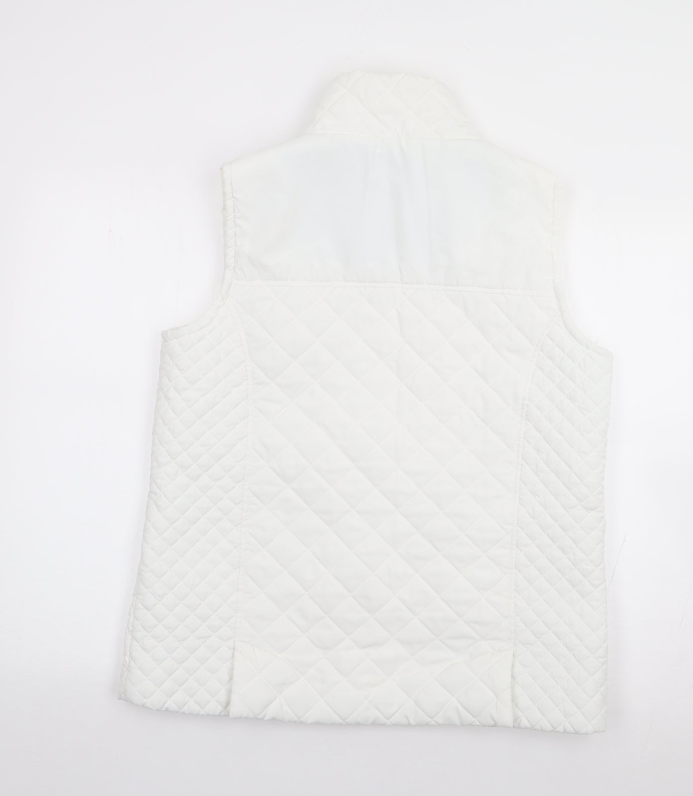 Jessica Graf Womens Ivory Gilet Coat Size L Zip