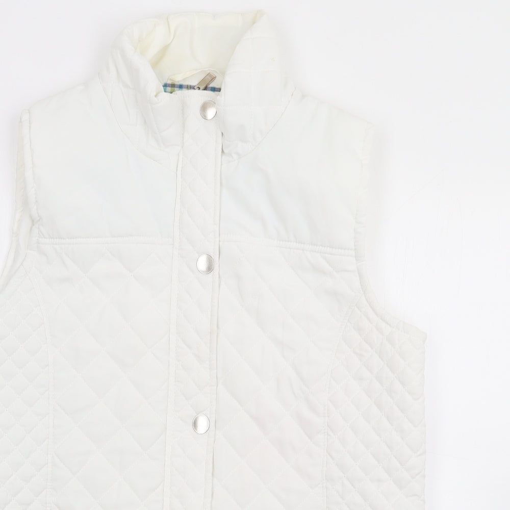 Jessica Graf Womens Ivory Gilet Coat Size L Zip